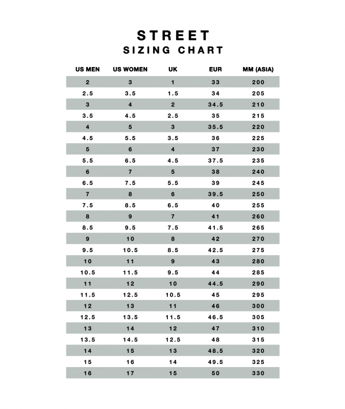 Size Charts Evolv Usa