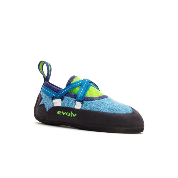 Evolv Venga Climbing Shoe Kids Blue Neon Green 3.0